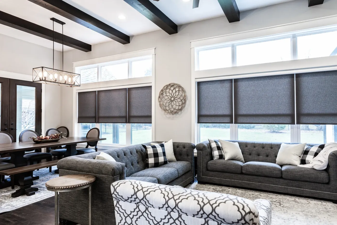 Custom shades measured and installed in Oaklandon